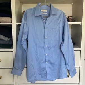 Michael Kors 16.5 34/35 Blue Mens Dress Shirt